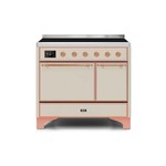 ILVE UMDI10QNS3AWP Majestic II 40" Induction Range (Solid Door, Antique White, Copper)