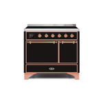 ILVE UMDI10QNS3BKP Majestic II 40" Induction Range (Solid Door, Glossy Black, Copper)