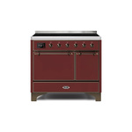 ILVE UMDI10QNS3BUB Majestic II 40" Induction Range (Solid Door, Burgundy, Burnished)