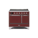 ILVE UMDI10QNS3BUC Majestic II 40" Induction Range (Solid Door, Burgundy, Chrome)