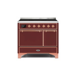 ILVE UMDI10QNS3BUP Majestic II 40" Induction Range (Solid Door, Burgundy, Copper)