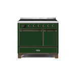 ILVE UMDI10QNS3EGB Majestic II 40" Induction Range (Solid Door, Emerald Green, Burnished)