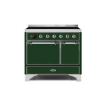 ILVE UMDI10QNS3EGC Majestic II 40" Induction Range (Solid Door, Emerald Green, Chrome)