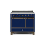 ILVE UMDI10QNS3MBB Majestic II 40" Induction Range (Solid Door, Midnight Blue, Burnished)