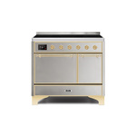 ILVE UMDI10QNS3SSG Majestic II 40" Induction Range (Solid Door, Stainless Steel, Brass)