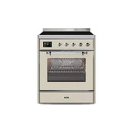 ILVE UMI30NE3AWC Majestic II 30" Induction Range (Triple Glass Door, Antique White, Chrome)