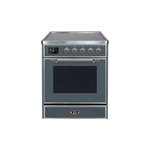 ILVE UMI30NE3BGC Majestic II 30" Induction Range (Triple Glass Door, Blue Grey, Chrome)