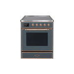 ILVE UMI30NE3BGP Majestic II 30" Induction Range (Triple Glass Door, Blue Grey, Copper)