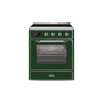 ILVE UMI30NE3EGC Majestic II 30" Induction Range (Triple Glass Door, Emerald Green, Chrome)