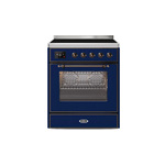 ILVE UMI30NE3MBB Majestic II 30 inch Induction Range (Triple Glass Door, Midnight Blue, Burnished)