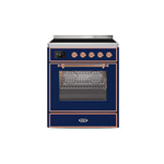 ILVE UMI30NE3MBP Majestic II 30" Induction Range (Triple Glass Door, Midnight Blue, Copper)