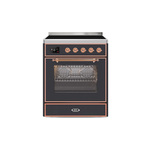 ILVE UMI30NE3MGP Majestic II 30 inch Induction Range (Triple Glass Door, Graphite Matte, Copper)