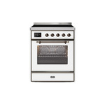 ILVE UMI30NE3WHB Majestic II 30 inch Induction Range (Triple Glass Door, White, Burnished)