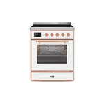 ILVE UMI30NE3WHP Majestic II 30" Induction Range (Triple Glass Door, White, Copper)