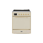 ILVE UMI30QNE3AWG Majestic II 30" Induction Range (Solid Door, Antique White, Brass)