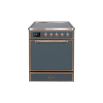 ILVE UMI30QNE3BGP Majestic II 30" Induction Range (Solid Door, Blue Grey, Copper)