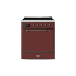 ILVE UMI30QNE3BUB Majestic II 30" Induction Range (Solid Door, Burgundy, Burnished)