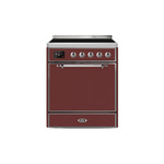 ILVE UMI30QNE3BUC Majestic II 30" Induction Range (Solid Door, Burgundy, Chrome)