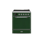 ILVE UMI30QNE3EGC Majestic II 30 inch Induction Range (Solid Door, Emerald Green, Chrome)