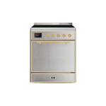 ILVE UMI30QNE3SSG Majestic II 30" Induction Range (Solid Door, Stainless Steel, Brass)