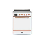 ILVE UMI30QNE3WHP Majestic II 30 inch Induction Range (Solid Door, White, Copper)