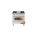 ILVE UN36FNMPRACLP Nostalgie II Noblesse 36 inch Dual Fuel Range (Liquid Propane, Triple Glass Door, RAL, Chrome)