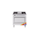 ILVE UN36FQNMPRAC Nostalgie II Noblesse 36 inch Dual Fuel Range (Natural Gas, Solid Door, RAL, Chrome)