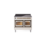 ILVE UNDI406NMPAWB Nostalgie II Noblesse 40" Induction Range  (Triple Glass Door, Antique White, Burnished)