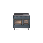 ILVE UNDI406NMPBGB Nostalgie II Noblesse 40" Induction Range  (Triple Glass Door, Blue Grey, Burnished)