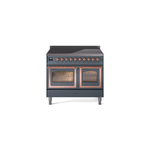 ILVE UNDI406NMPBGP Nostalgie II Noblesse 40" Induction Range  (Triple Glass Door, Blue Grey, Copper)