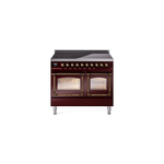 ILVE UNDI406NMPBUB Nostalgie II Noblesse 40" Induction Range  (Triple Glass Door, Burgundy, Burnished)