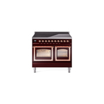 ILVE UNDI406NMPBUP Nostalgie II Noblesse 40" Induction Range  (Triple Glass Door, Burgundy, Copper)