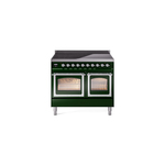 ILVE UNDI406NMPEGC Nostalgie II Noblesse 40" Induction Range  (Triple Glass Door, Emerald Green, Chrome)