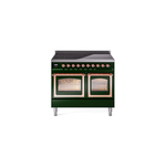 ILVE UNDI406NMPEGP Nostalgie II Noblesse 40" Induction Range  (Triple Glass Door, Emerald Green, Copper)