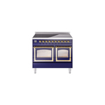 ILVE UNDI406NMPMBG Nostalgie II Noblesse 40" Induction Range  (Triple Glass Door, Midnight Blue, Brass)