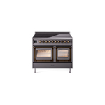 ILVE UNDI406NMPMGB Nostalgie II Noblesse 40" Induction Range  (Triple Glass Door, Graphite Matte, Burnished)