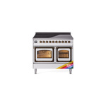 ILVE UNDI406NMPRAB Nostalgie II Noblesse 40" Induction Range  (Triple Glass Door, RAL, Burnished)