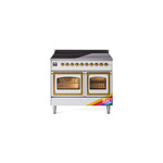 ILVE UNDI406NMPRAG Nostalgie II Noblesse 40" Induction Range  (Triple Glass Door, RAL, Brass)