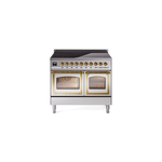 ILVE UNDI406NMPSSG Nostalgie II Noblesse 40" Induction Range  (Triple Glass Door, Stainless Steel, Brass)