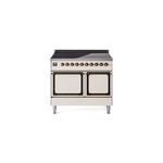 ILVE UNDI406QNMPAWB Nostalgie II Noblesse 40" Induction Range  (Solid Door, Antique White, Burnished)