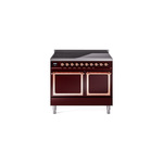 ILVE UNDI406QNMPBUP Nostalgie II Noblesse 40" Induction Range  (Solid Door, Burgundy, Copper)