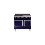 ILVE UNDI406QNMPMBC Nostalgie II Noblesse 40" Induction Range  (Solid Door, Midnight Blue, Chrome)