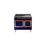 ILVE UNDI406QNMPMBP Nostalgie II Noblesse 40" Induction Range  (Solid Door, Midnight Blue, Copper)