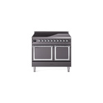 ILVE UNDI406QNMPMGC Nostalgie II Noblesse 40" Induction Range  (Solid Door, Graphite Matte, Chrome)