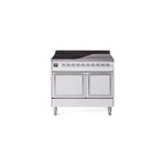 ILVE UNDI406QNMPWHC Nostalgie II Noblesse 40" Induction Range  (Solid Door, White, Chrome)