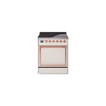 ILVE UNI304QNMPAWP Nostalgie II Noblesse 30 inch Induction Range (Solid Door, Antique White, Copper)