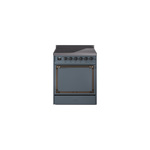 ILVE UNI304QNMPBGB Nostalgie II Noblesse 30 inch Induction Range (Solid Door, Blue Grey, Burnished)