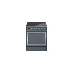 ILVE UNI304QNMPBGC Nostalgie II Noblesse 30 inch Induction Range (Solid Door, Blue Grey, Chrome)