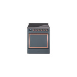 ILVE UNI304QNMPBGP Nostalgie II Noblesse 30" Induction Range (Solid Door, Blue Grey, Copper)