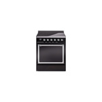 ILVE UNI304QNMPBKC Nostalgie II Noblesse 30" Induction Range (Solid Door, Glossy Black, Chrome)